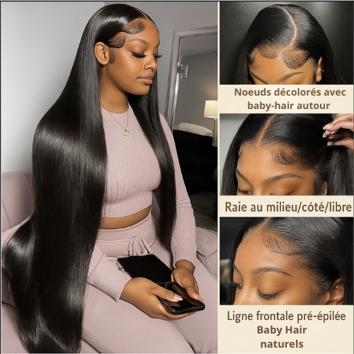GlueLess Premium Noir – Facile à installer, ultra naturelle