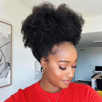 3 in 1 Half Wig | Curly Wig with Drawstring, Natural Hairline, 100% Human Hair