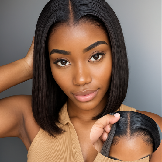 GlueLess Premium Bob – Facile à installer, ultra naturelle