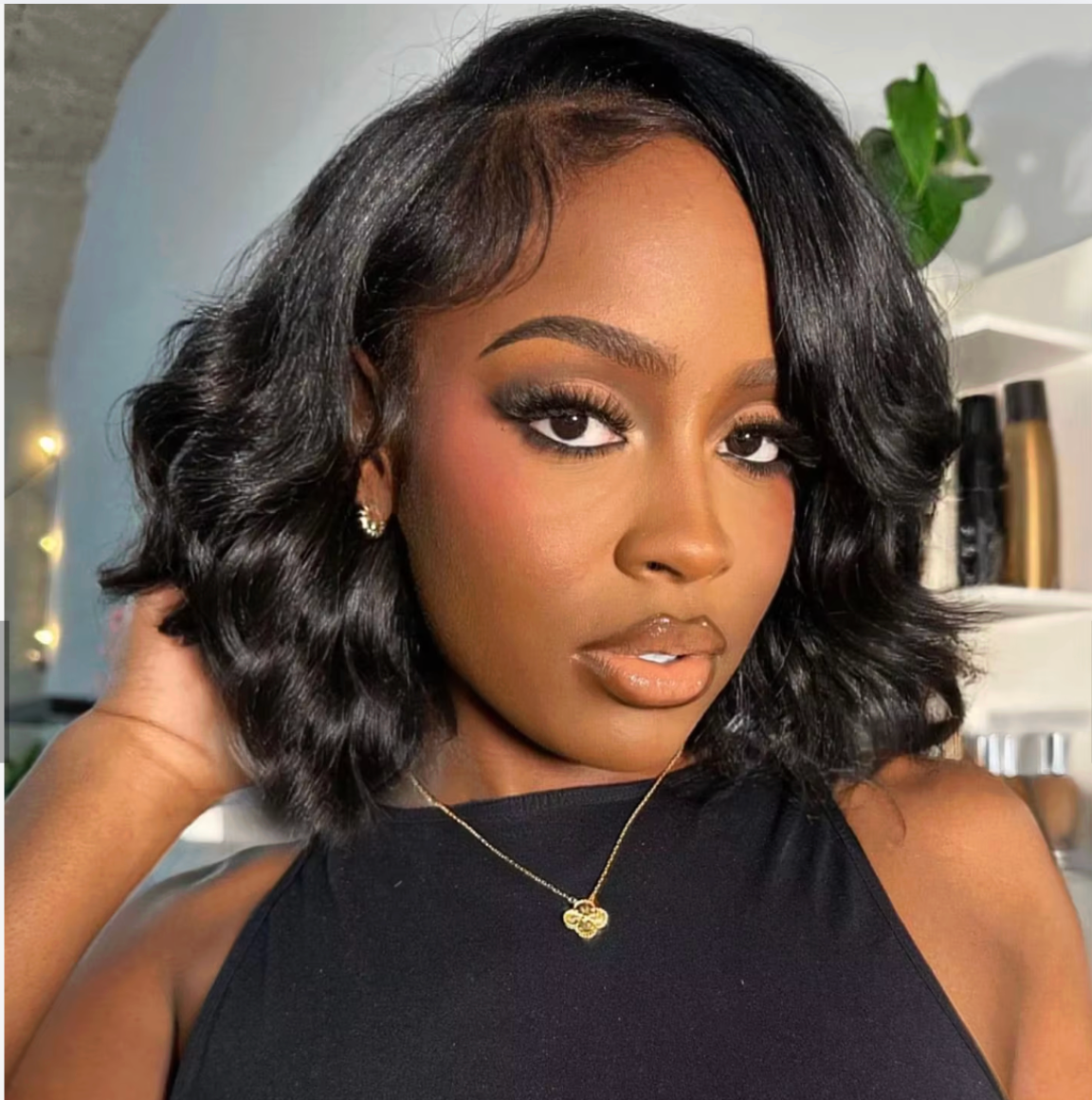 HD Lace Body Wave Bob Wig, Short Hair Glueless, 7x5.